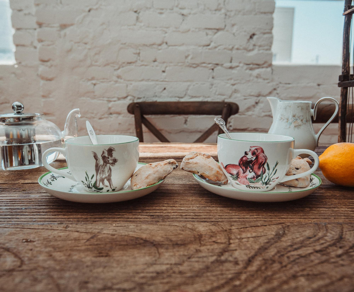 Disney Lady and the Tramp Bone China Teacup and Saucer | Set of 2