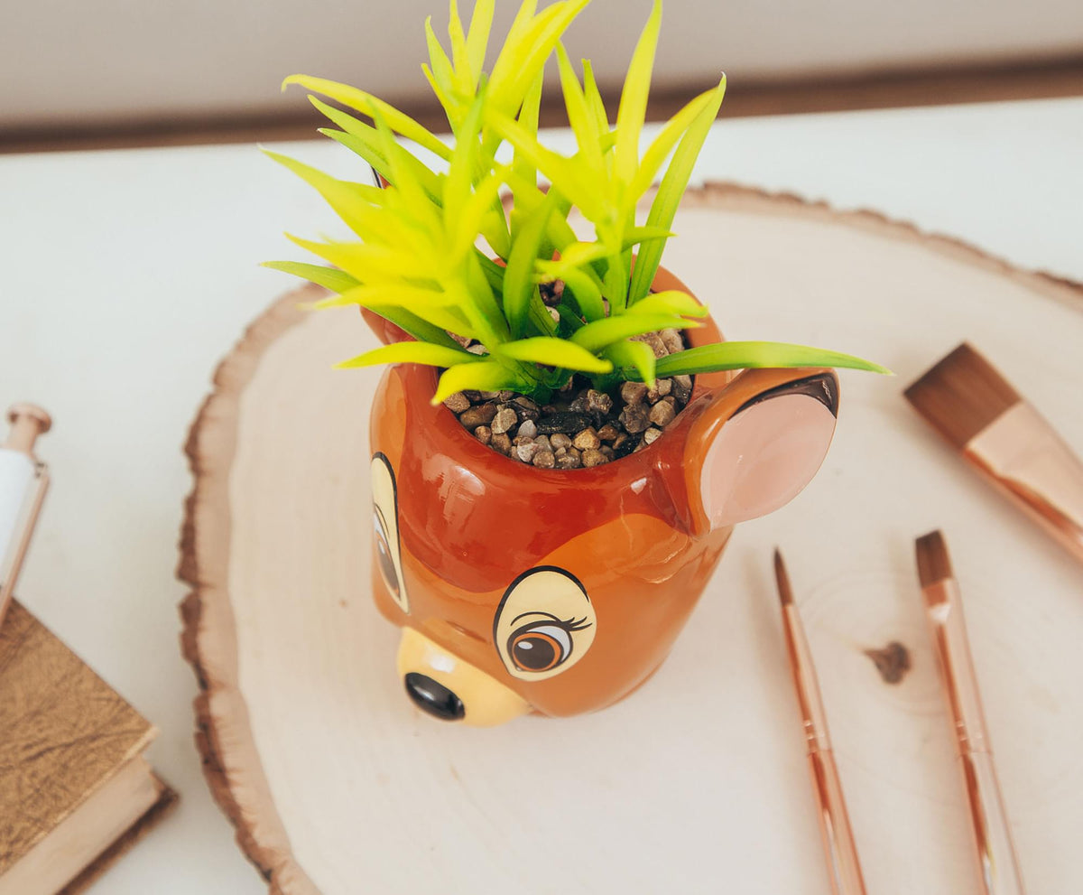 Disney Bambi 5-Inch Ceramic Mini Planter with Artificial Succulent