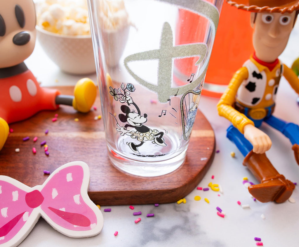 Disney 100 Years of Wonder Glitter Pint Glass | Holds 16 Ounces