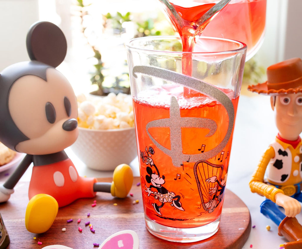 Disney 100 Years of Wonder Glitter Pint Glass | Holds 16 Ounces