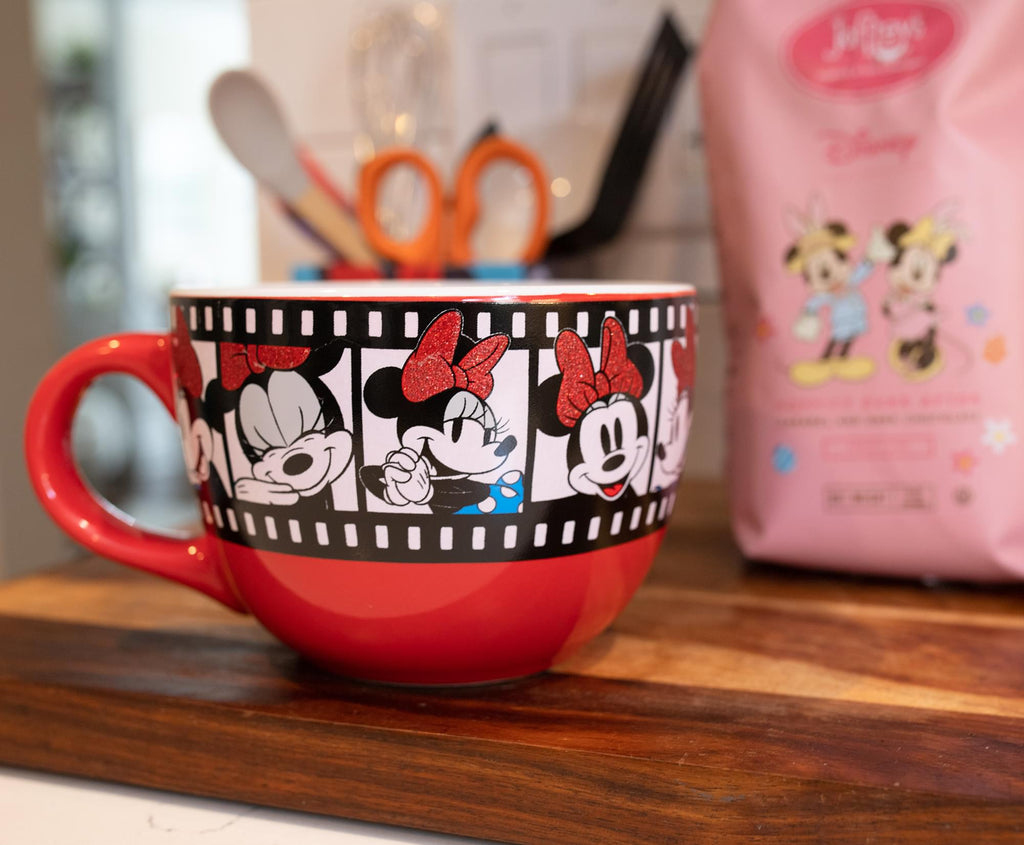 Disney Minnie Mouse Film Reel Ceramic Soup Mug | Holds 24 Ounces