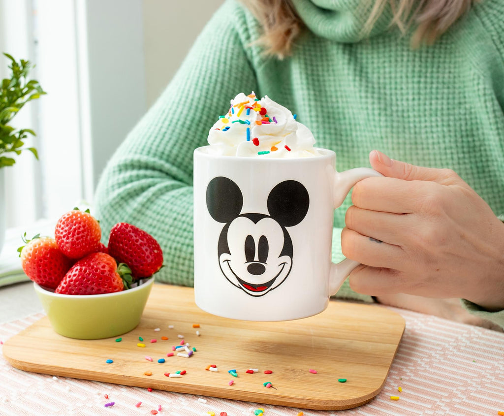 Disney Mickey Mouse Wax Resist Ceramic Mug | Holds 14 Ounces
