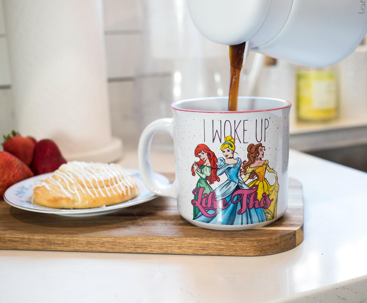 Disney Princess "I Woke Up Like This" Ceramic Camper Mug | Holds 20 Ounces