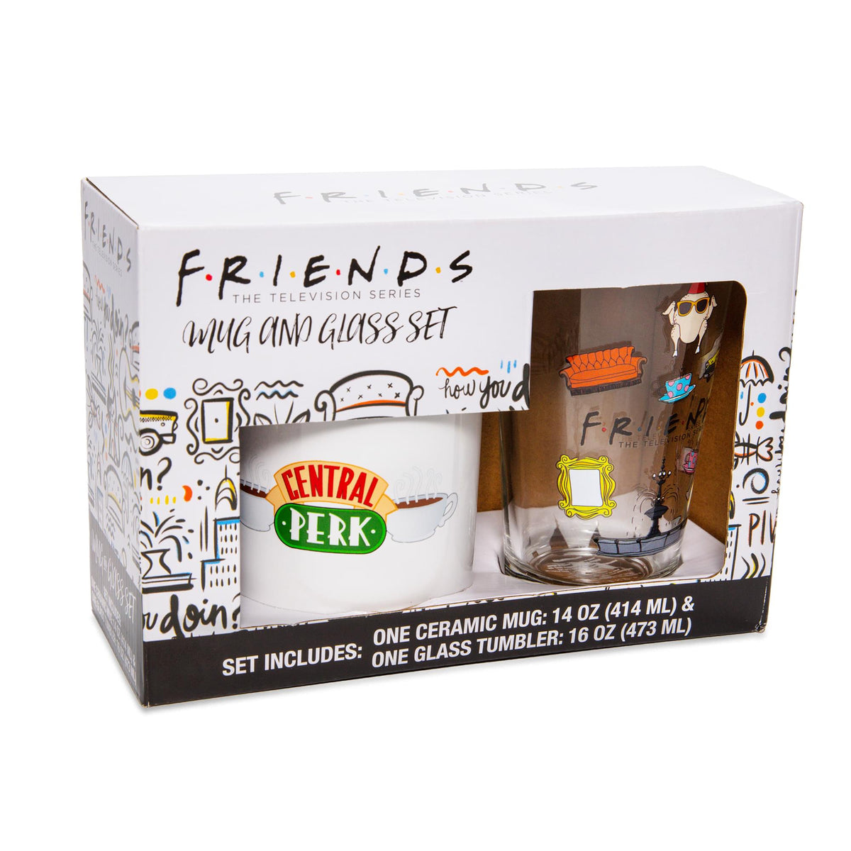 Friends Iconography Pint Glass and Ceramic Mug Set