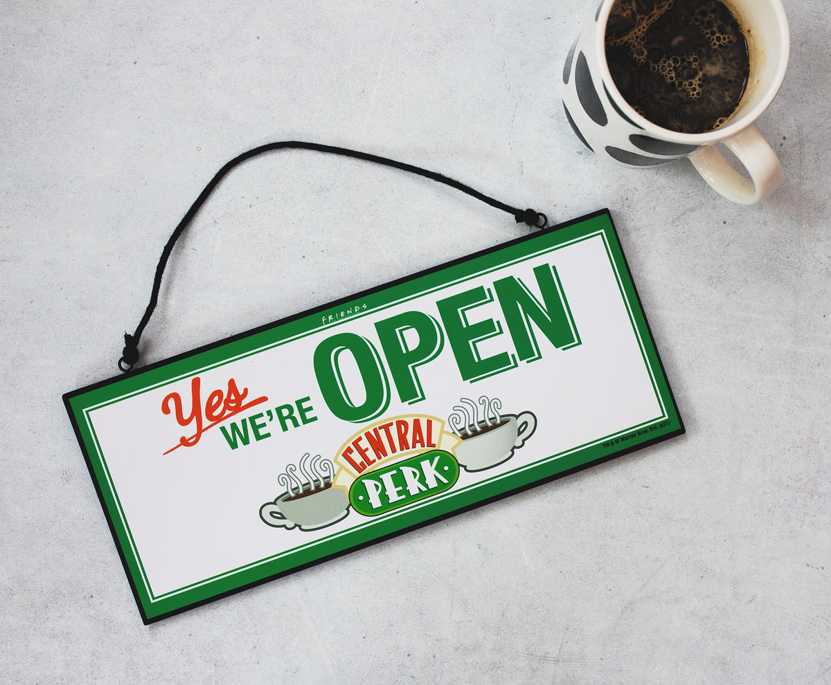 Friends Central Perk Reversible Hanging Sign Wall Art | 12 x 5 Inches