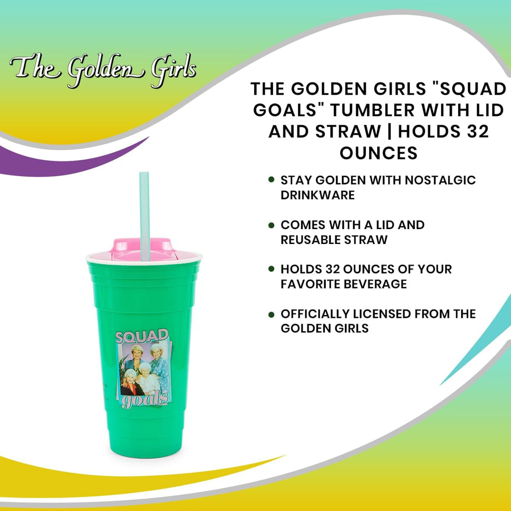 The Golden Girls "Squad Goals" Tumbler with Lid and Straw | Holds 32 Ounces