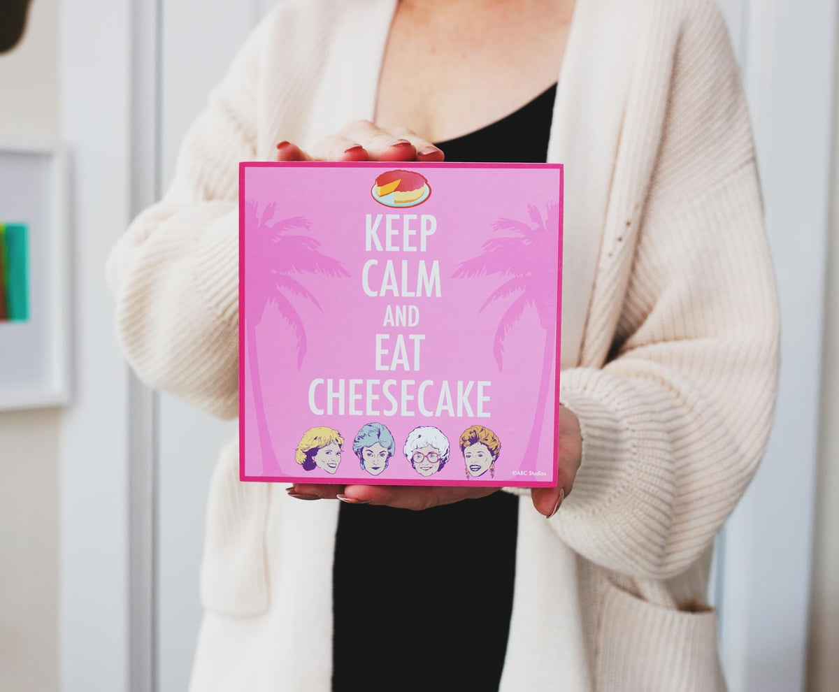 The Golden Girls Keep Calm And Eat Cheesecake 6 x 6 Inch Wood Box Sign