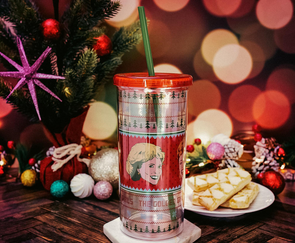 The Golden Girls Holiday Sweater Carnival Cup With Lid and Straw