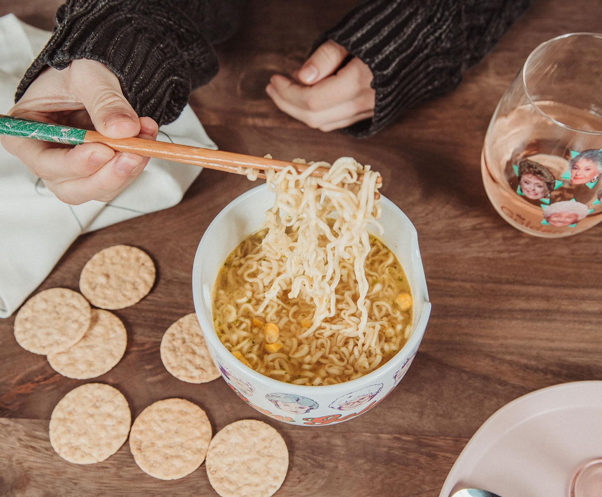 The Golden Girls "Stay Golden" 20-Ounce Ceramic Ramen Bowl and Chopstick Set