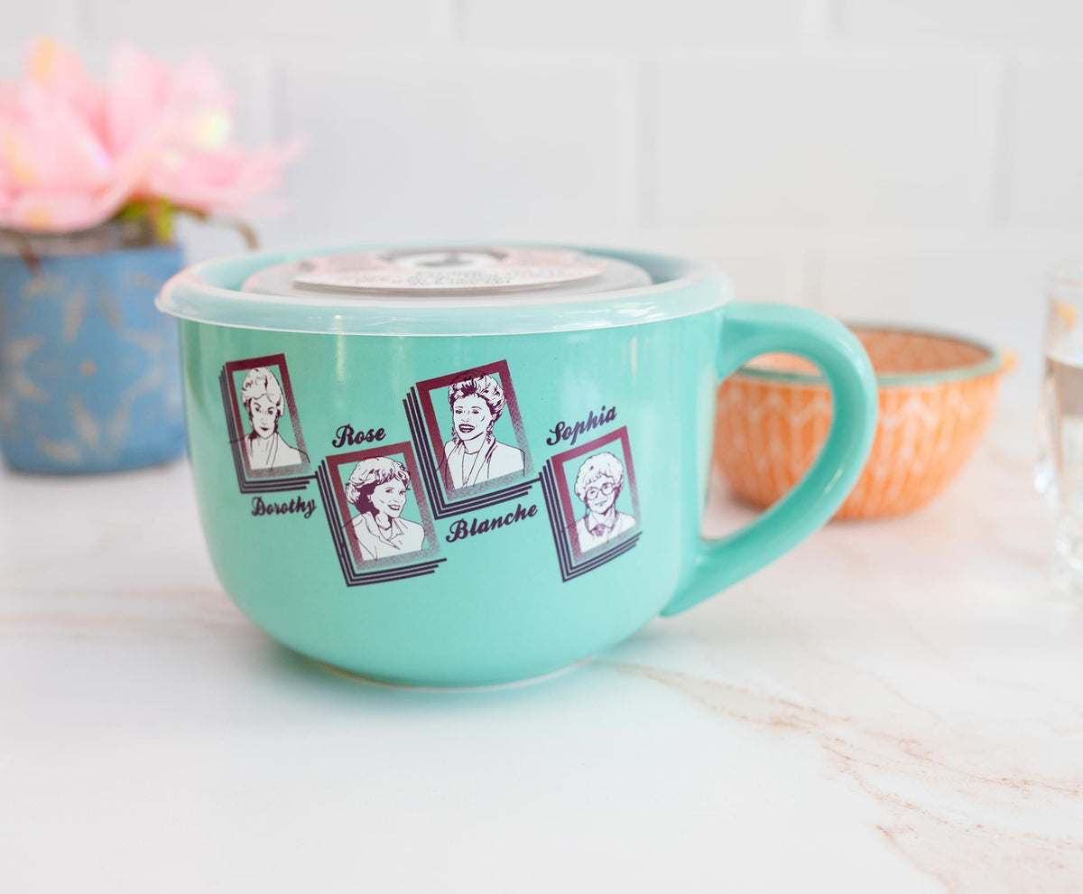 The Golden Girls Ceramic Soup Mug with Vented Lid | Holds 24 Ounces