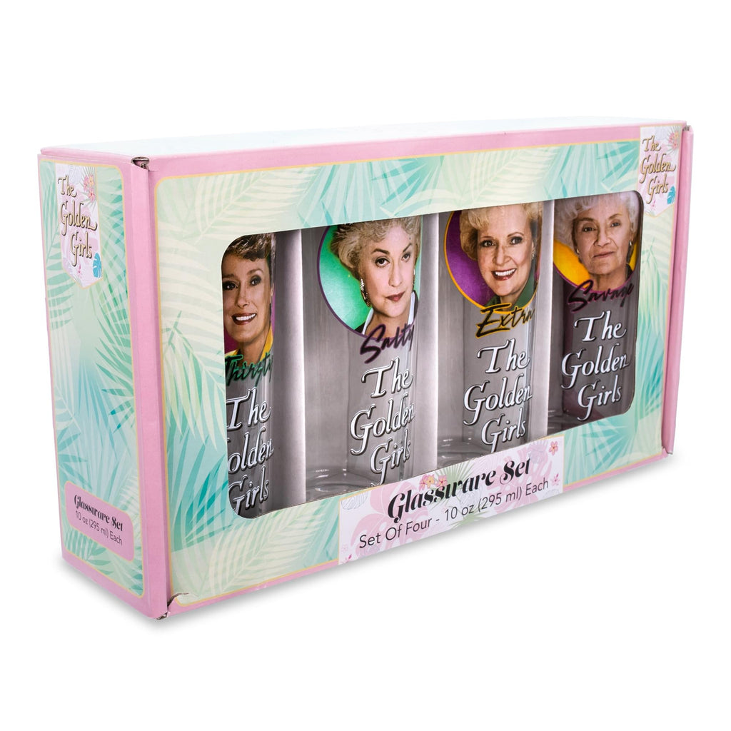 The Golden Girls Frames Logo 10-Ounce Tumbler Glasses | Set of 4