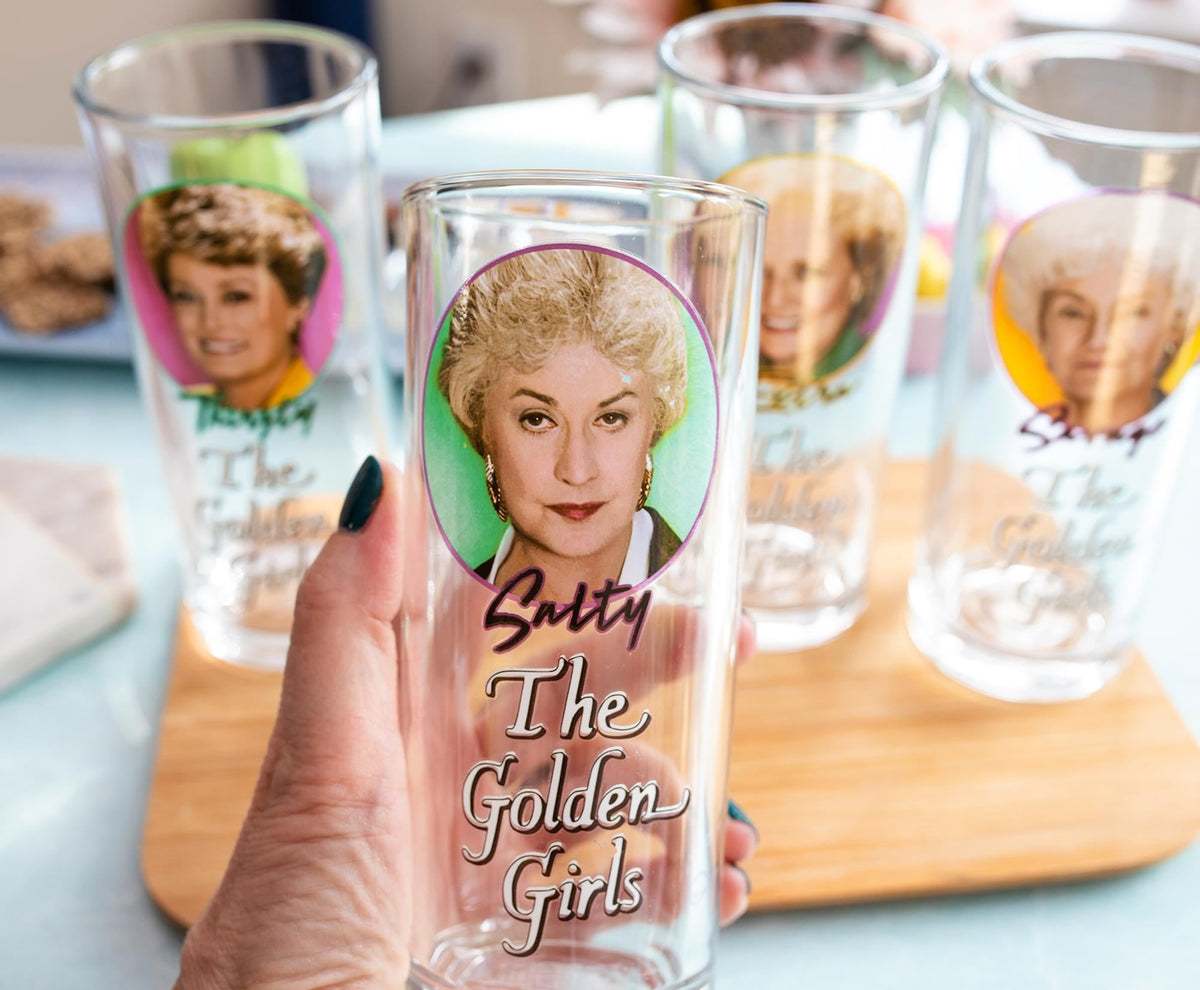 The Golden Girls Frames Logo 10-Ounce Tumbler Glasses | Set of 4