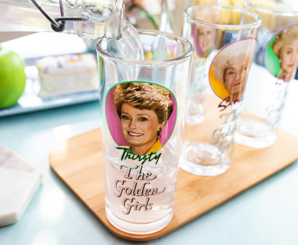 The Golden Girls Frames Logo 10-Ounce Tumbler Glasses | Set of 4