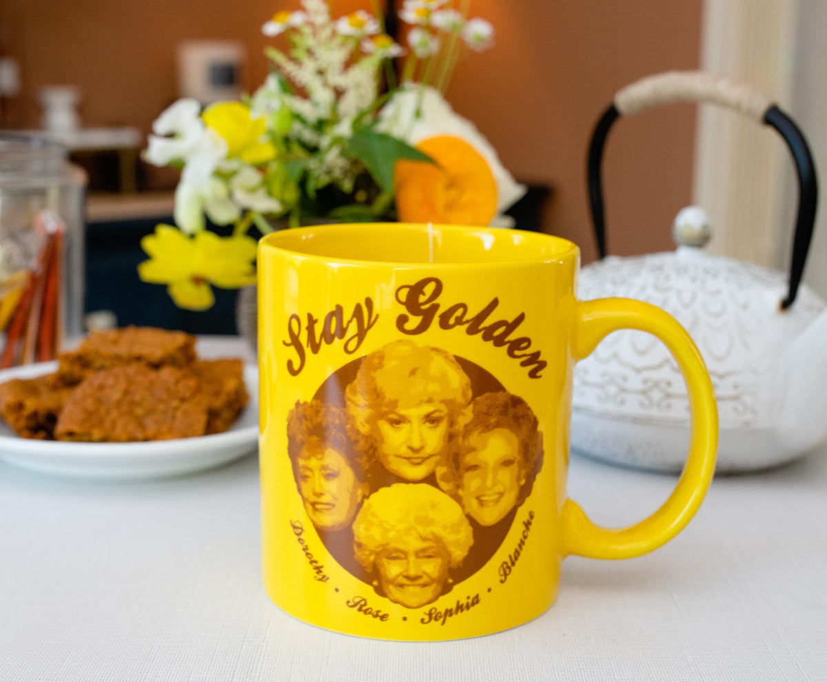 The Golden Girls "Stay Golden" Gold Ceramic Coffee Mug | Holds 20 Ounces