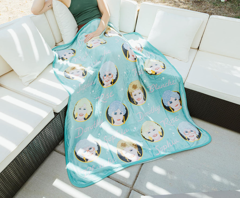The Golden Girls Character Faces Fleece Throw Blanket | 45 x 60 Inches