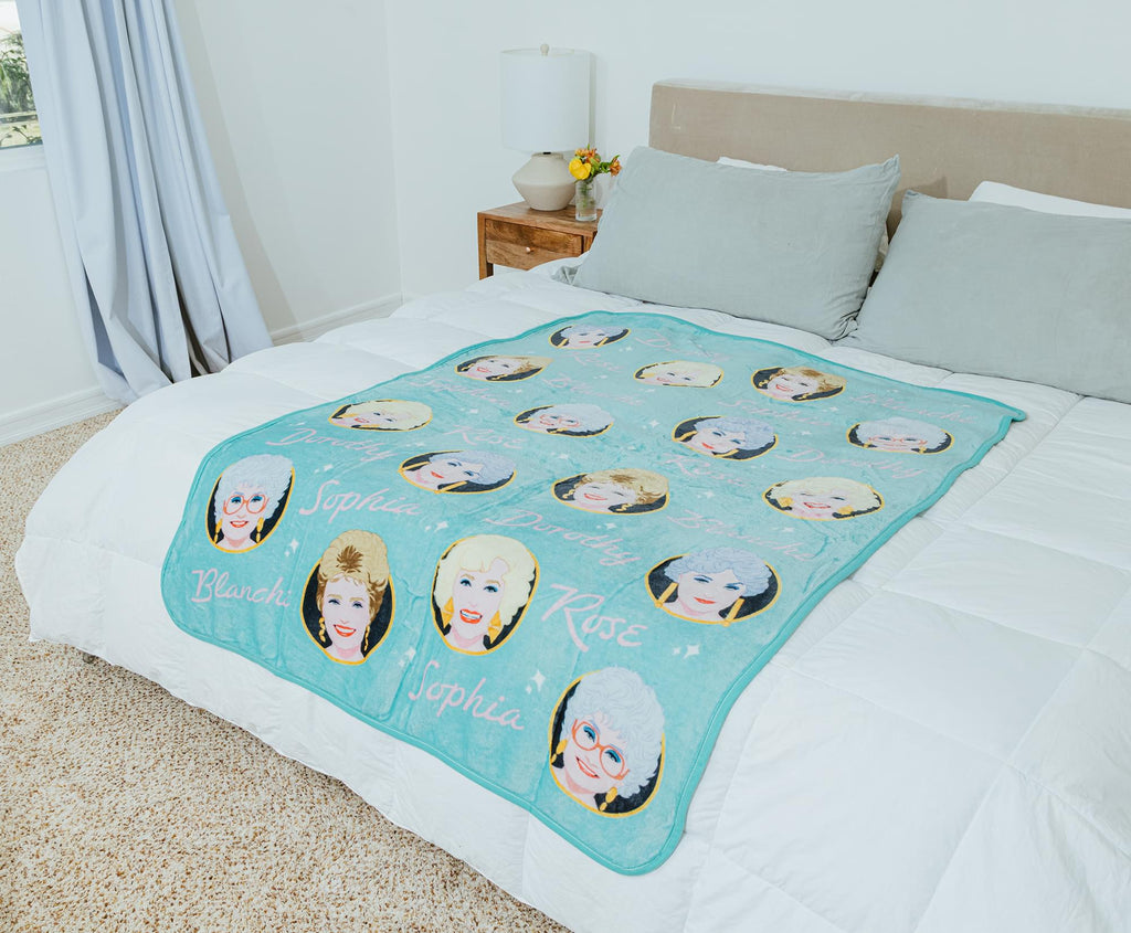 The Golden Girls Character Faces Fleece Throw Blanket | 45 x 60 Inches