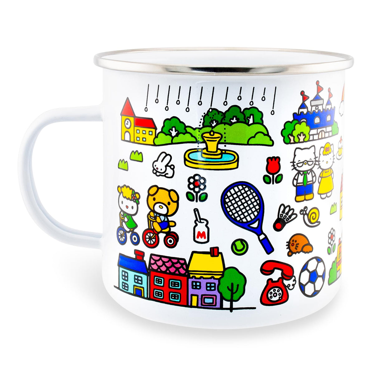 Sanrio Hello Kitty Destination Town Enamel Camper Mug | Holds 21 Ounces
