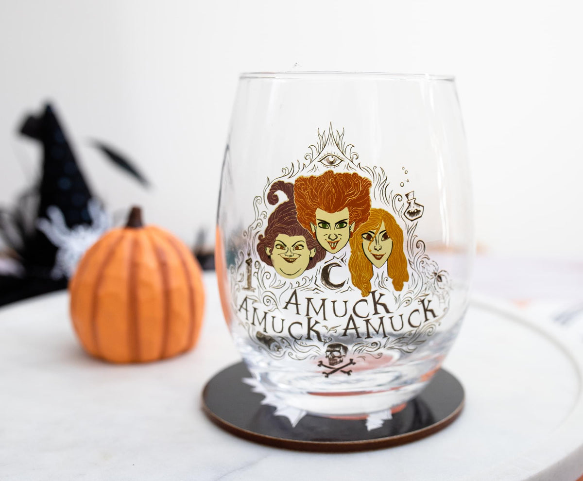 Disney Hocus Pocus Amuck Stemless Glass | Holds 20 Ounces
