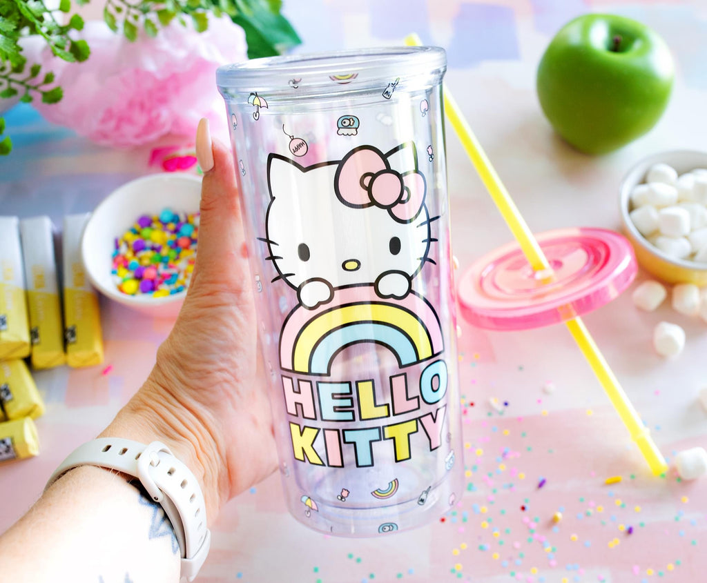 Sanrio Hello Kitty Pastel Rainbow Carnival Cup With Lid | Holds 20 Ounces