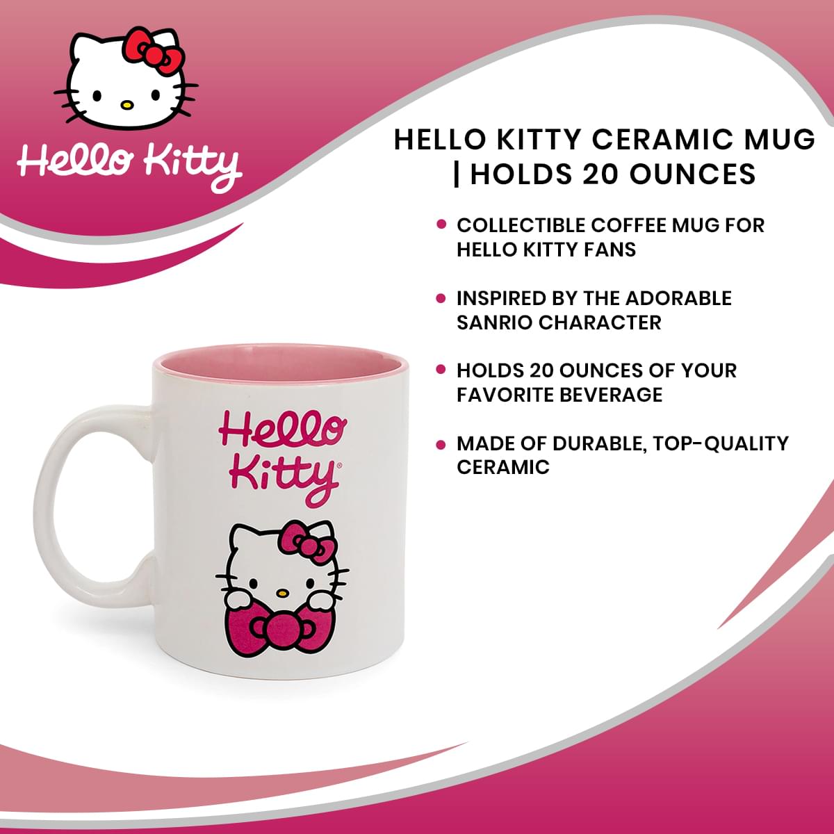 Hello Kitty Ceramic Mug | Holds 20 Ounces