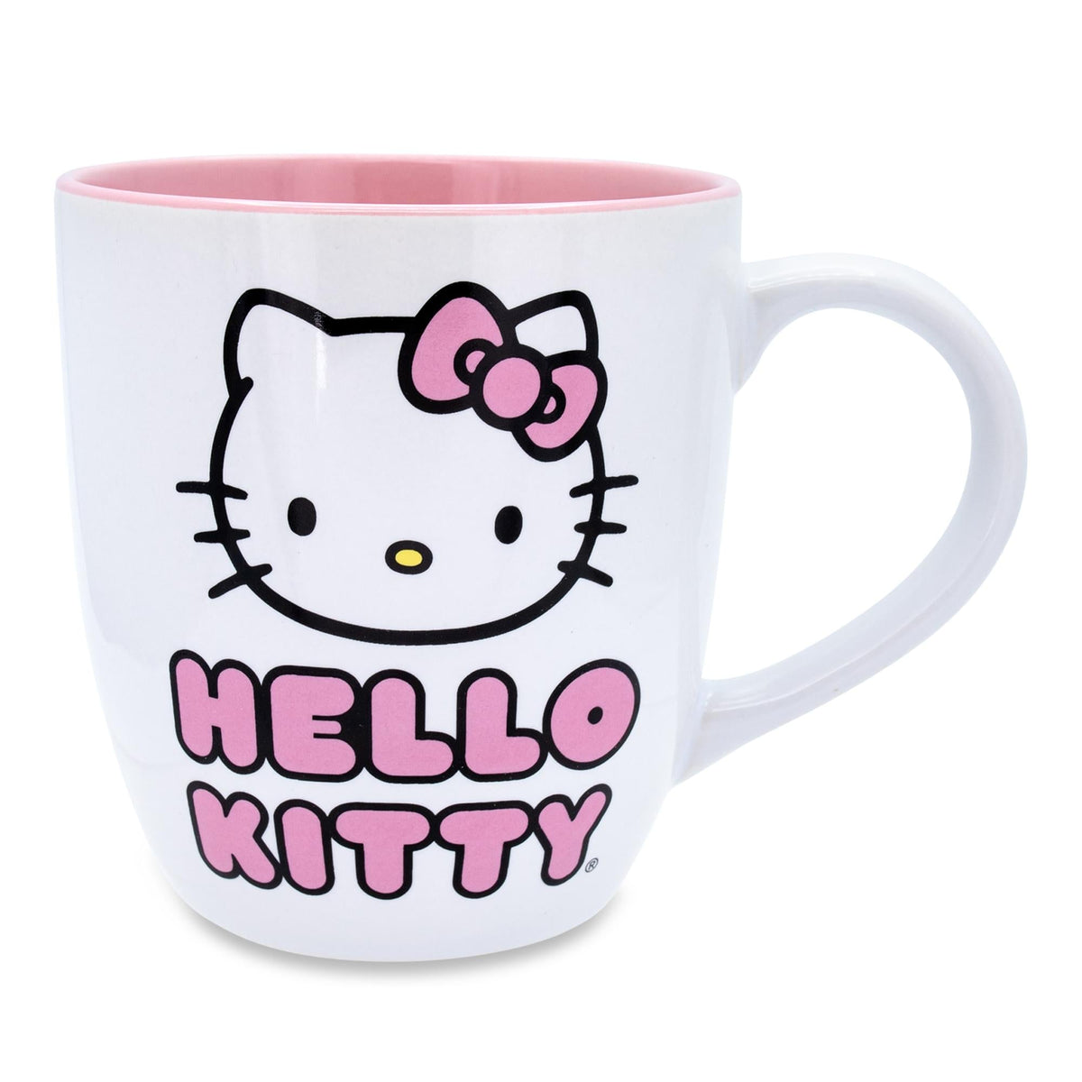 Sanrio Hello Kitty Perfect Pink 18-Ounce Ceramic Mug and Coaster Set