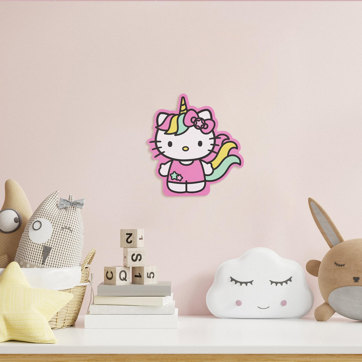Sanrio Hello Kitty Unicorn Die-Cut Wooden Wall Art Sign | 8 x 8 Inches