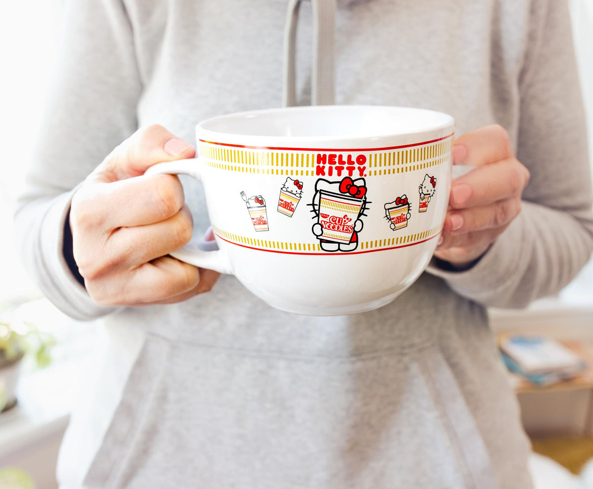 Sanrio Hello Kitty x Nissin Cup Noodles Soup Mug With Spoon | Holds 24 Ounces