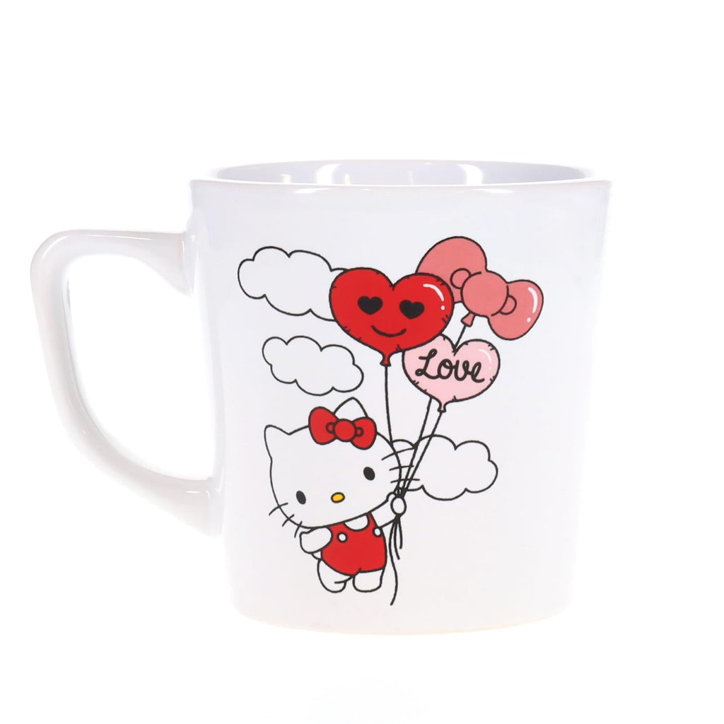 Sanrio Hello Kitty Love Balloon Wide Rim Ceramic Latte Mug | Holds 17 Ounces