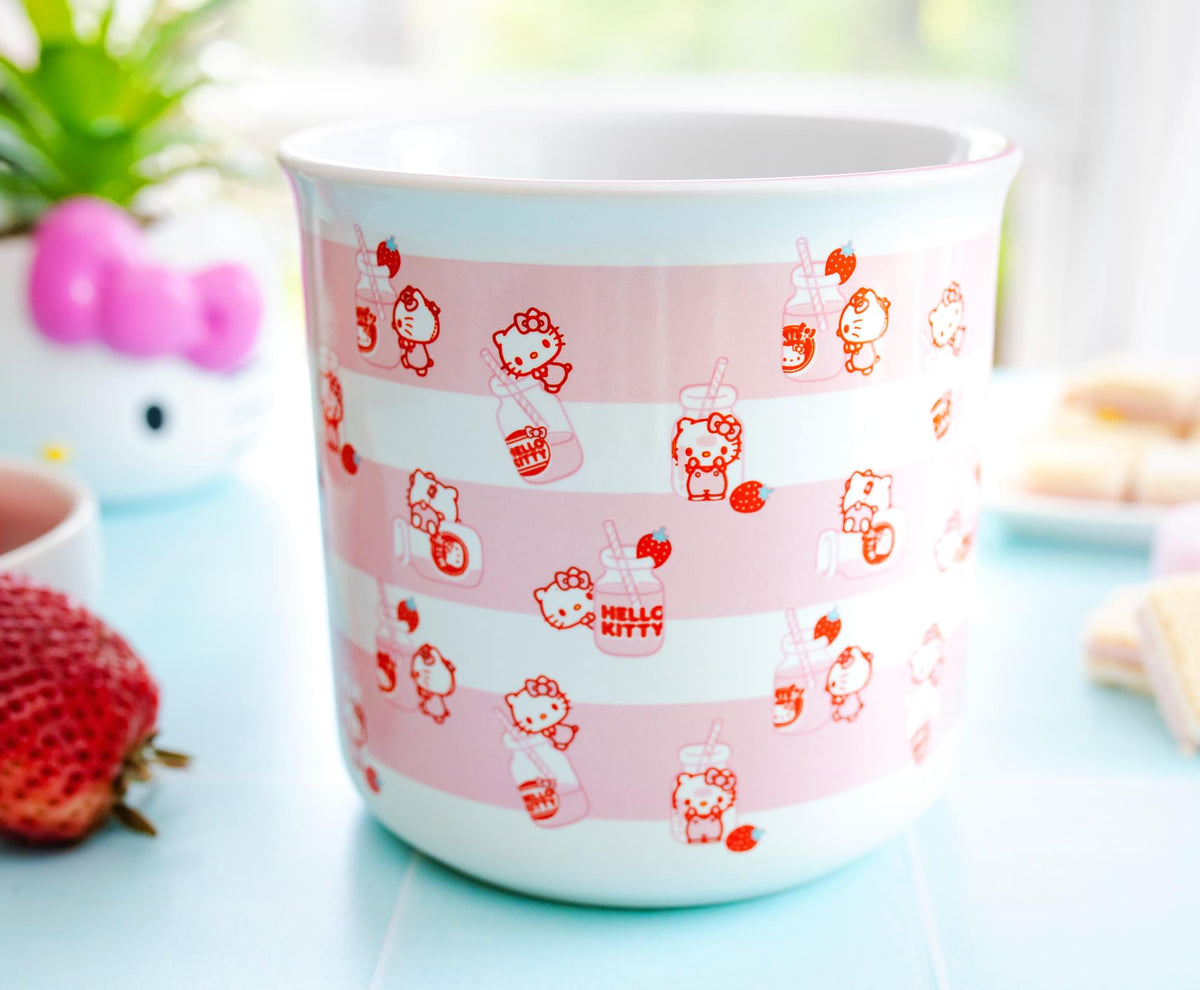 Sanrio Hello Kitty Strawberry Milk Ceramic Camper Mug | Holds 20 Ounces
