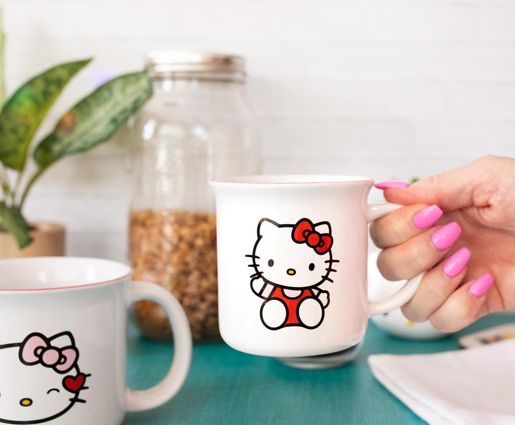 Hello Kitty 9 and 16 Ounce Ceramic Camper Mug Set of 2