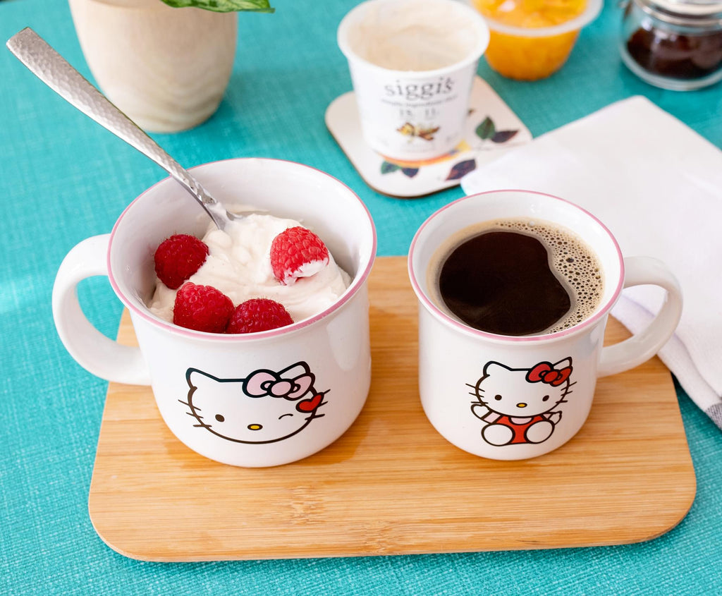 Hello Kitty 9 and 16 Ounce Ceramic Camper Mug Set of 2