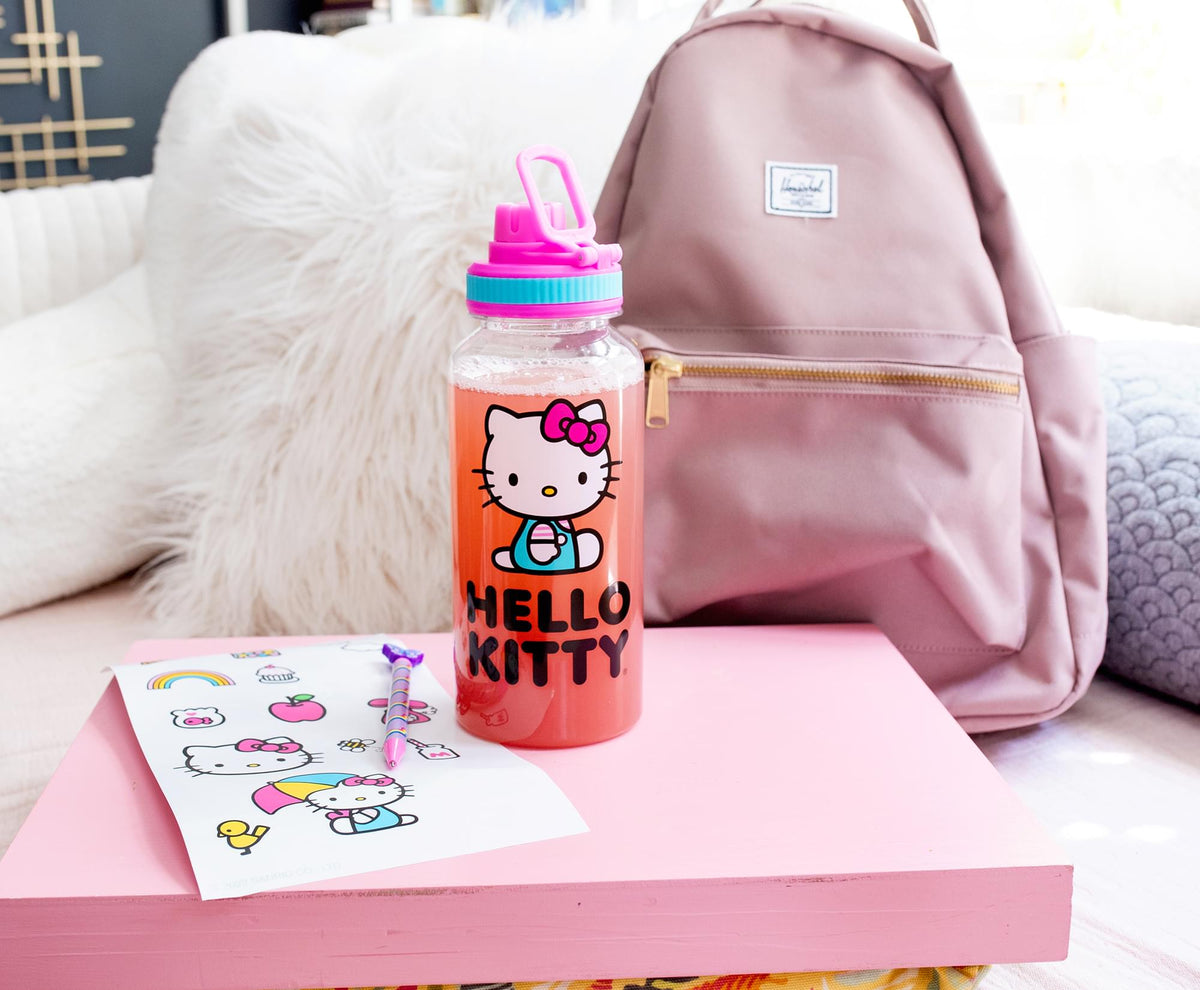 Sanrio Hello Kitty Icons 32-Ounce Water Bottle and Sticker Set
