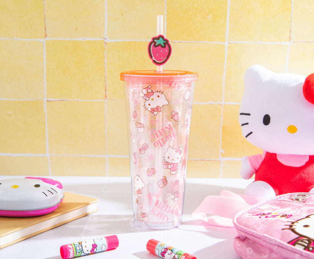 Sanrio Hello Kitty Strawberry Sweets Carnival Cup With Lid | Holds 24 Ounces