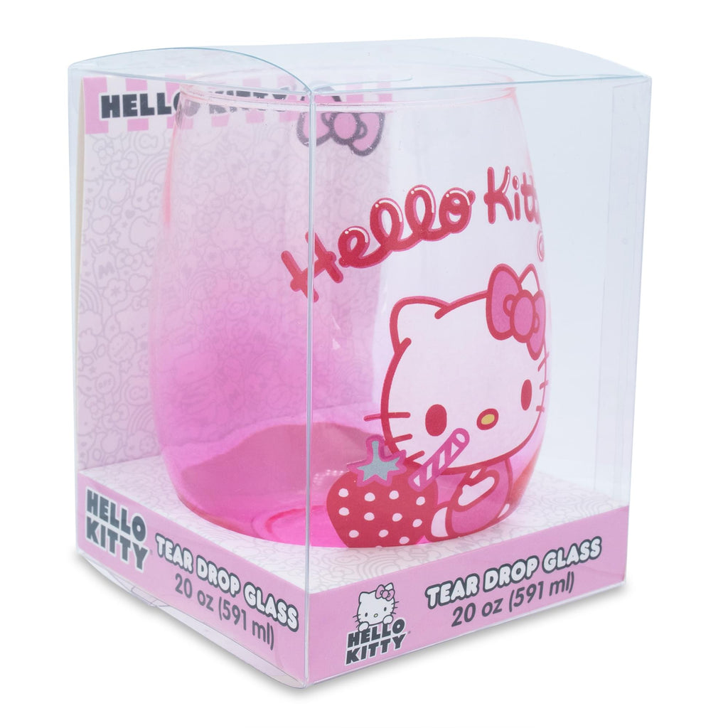 Sanrio Hello Kitty Strawberry Sip Stemless Wine Glass | Holds 20 Ounces