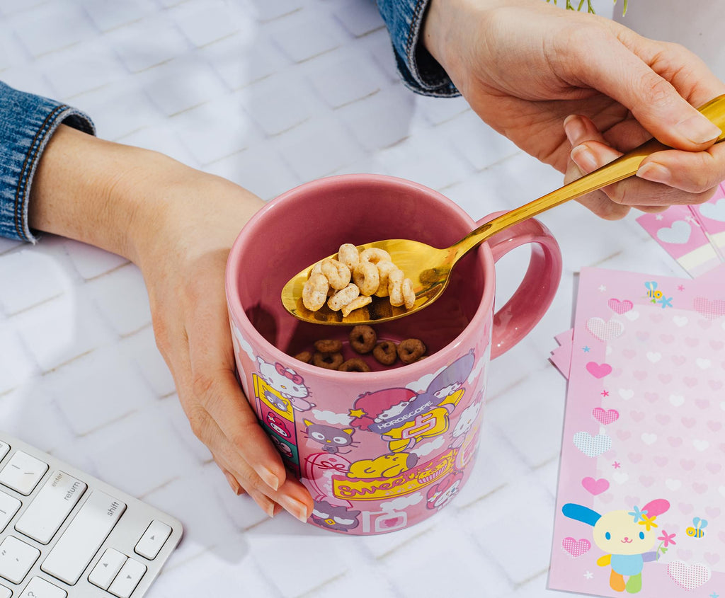 Sanrio Hello Kitty and Friends Icons Pink Ceramic Mug | 20 Ounces