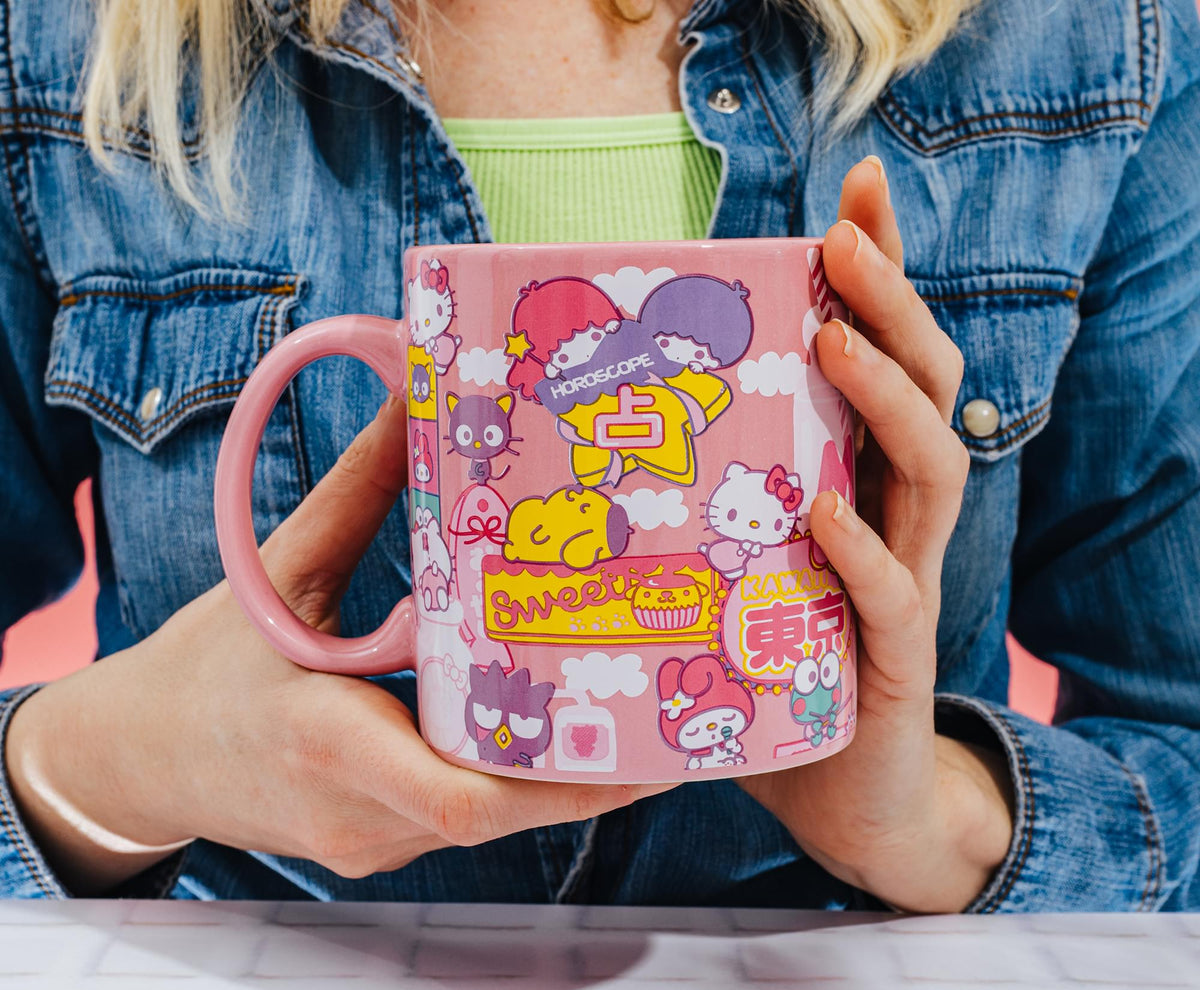 Sanrio Hello Kitty and Friends Icons Pink Ceramic Mug | 20 Ounces