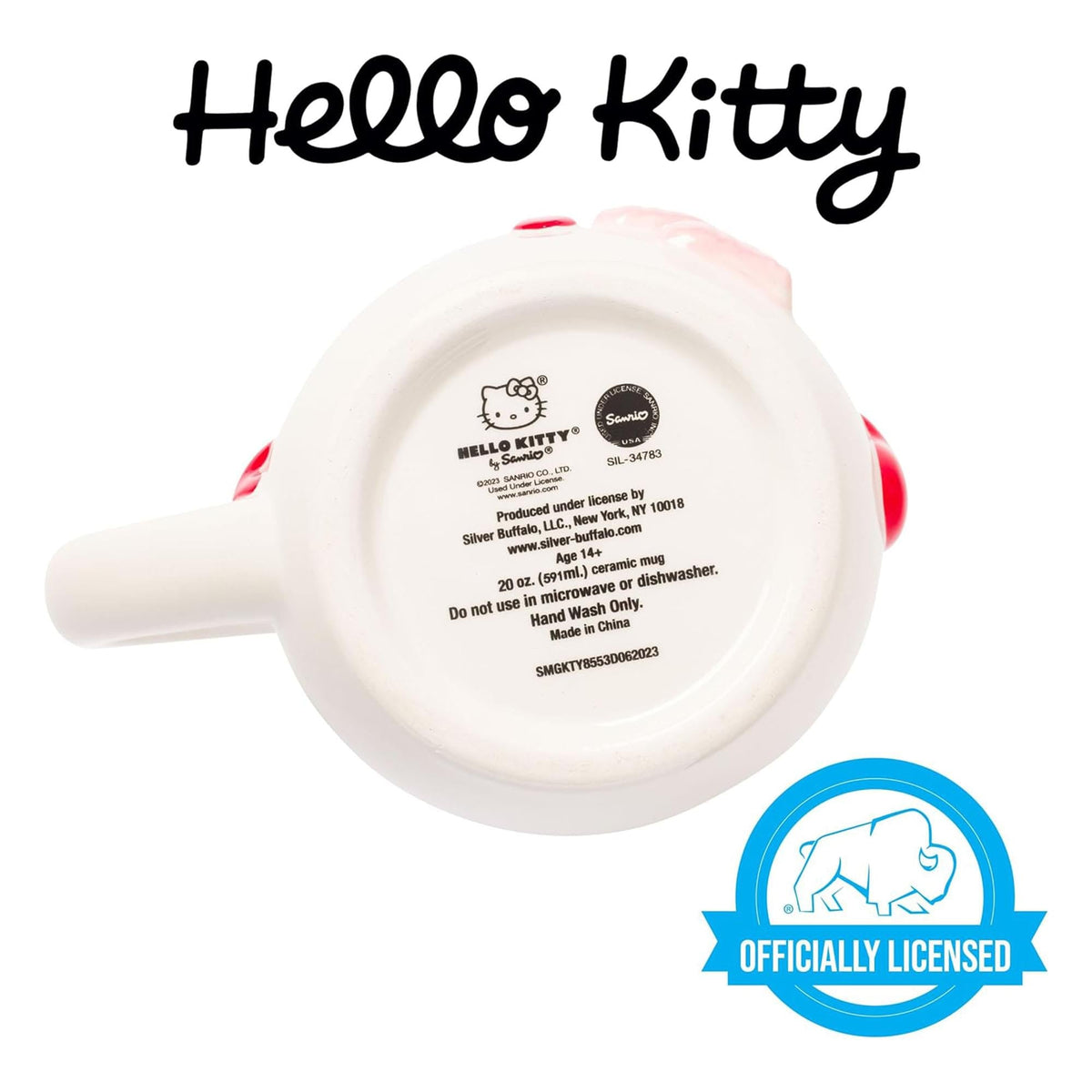 Sanrio Hello Kitty Snowman 20 Ounce 3D Sculpted Ceramic Mug