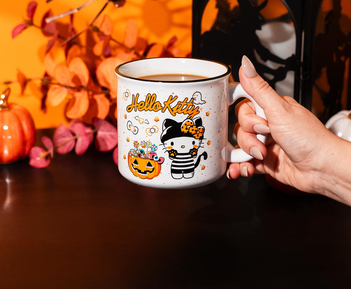 Sanrio Hello Kitty Halloween Trick-Or-Treat Ceramic Camper Mug | Holds 20 Ounces