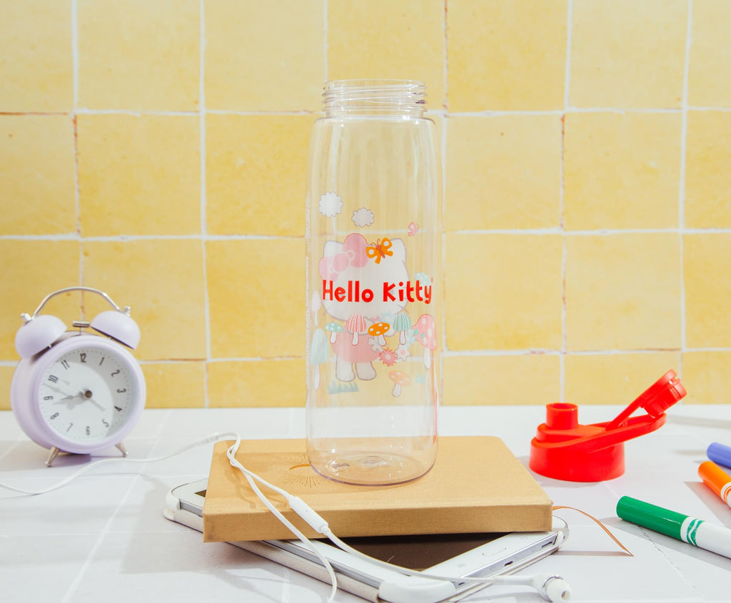 Sanrio Hello Kitty Mushrooms Water Bottle With Screw-Top Lid | Holds 28 Ounces