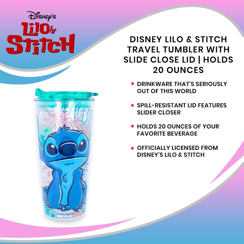 Disney Lilo & Stitch Travel Tumbler with Slide Close Lid | Holds 20 Ounces