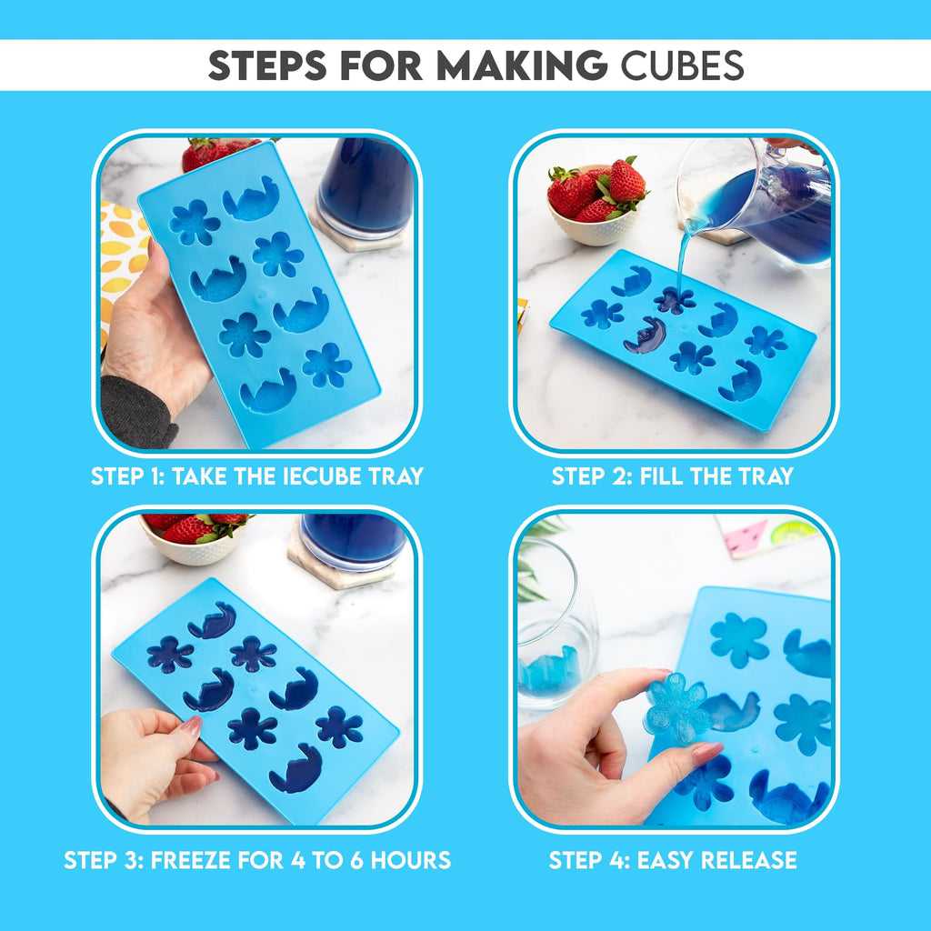 Disney Lilo & Stitch Silicone Mold Ice Cube Tray | Makes 8 Cubes