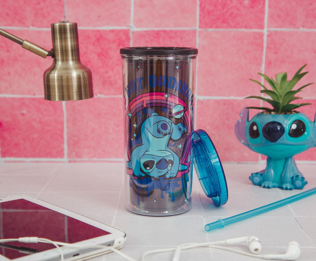 Disney Lilo & Stitch "So Not Ordinary" 20-Ounce Carnival Cup With Lid and Straw