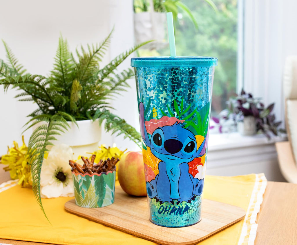 Disney Lilo & Stitch "Ohana" Carnival Cup with Lid and Straw | Holds 32 Ounces