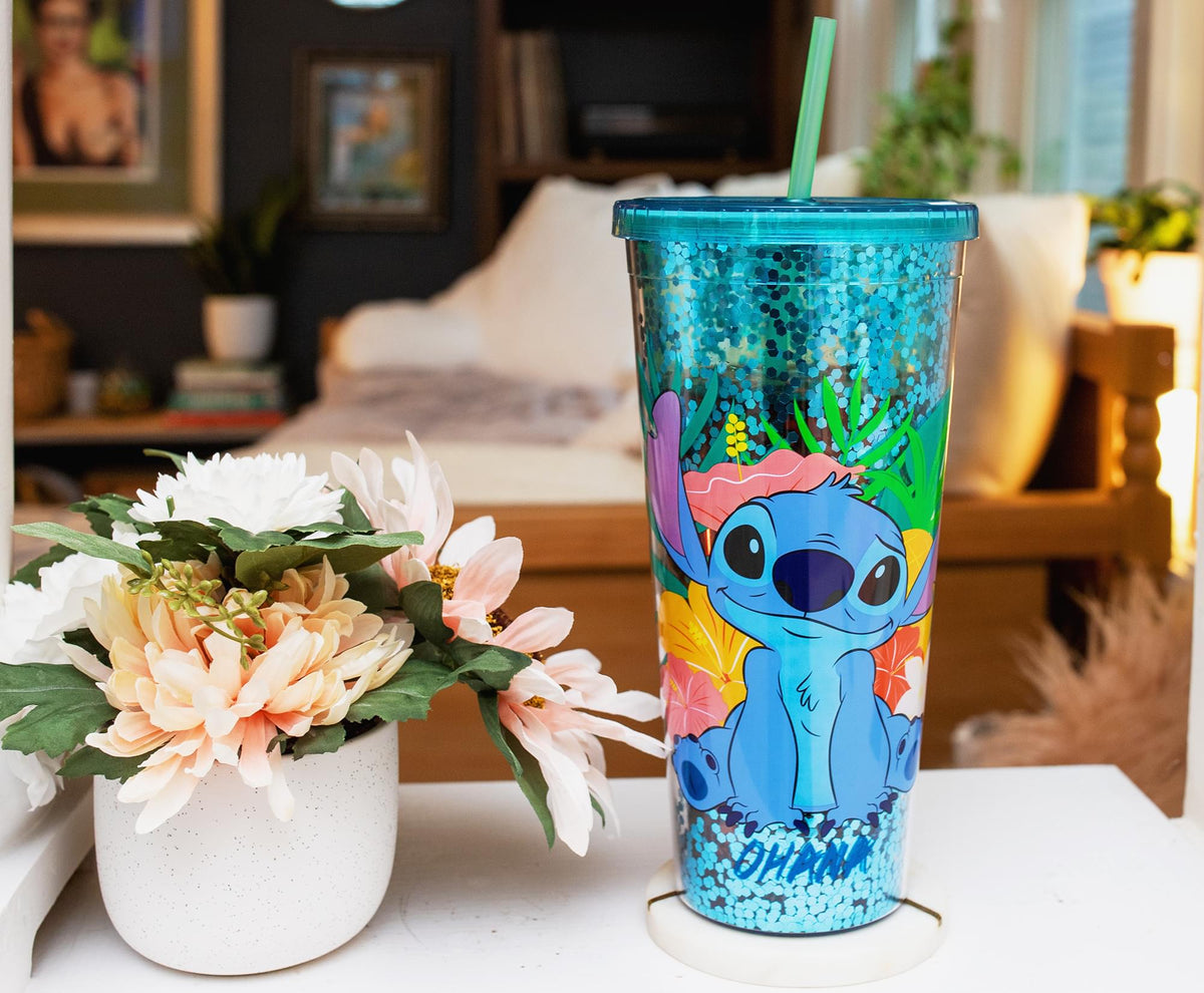 Disney Lilo & Stitch "Ohana" Carnival Cup with Lid and Straw | Holds 32 Ounces