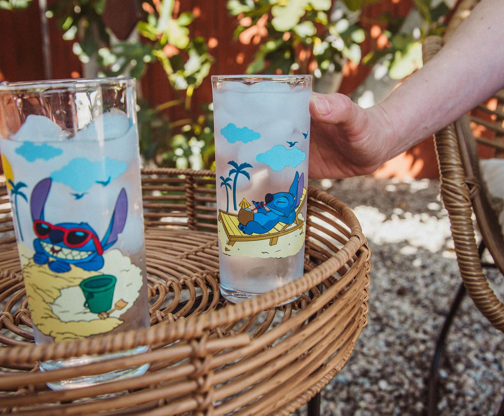Disney Lilo & Stitch Beach Day 10-Ounce Tumbler Glasses | Set of 4