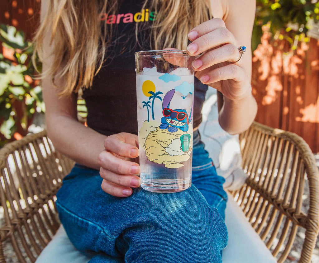 Disney Lilo & Stitch Beach Day 10-Ounce Tumbler Glasses | Set of 4