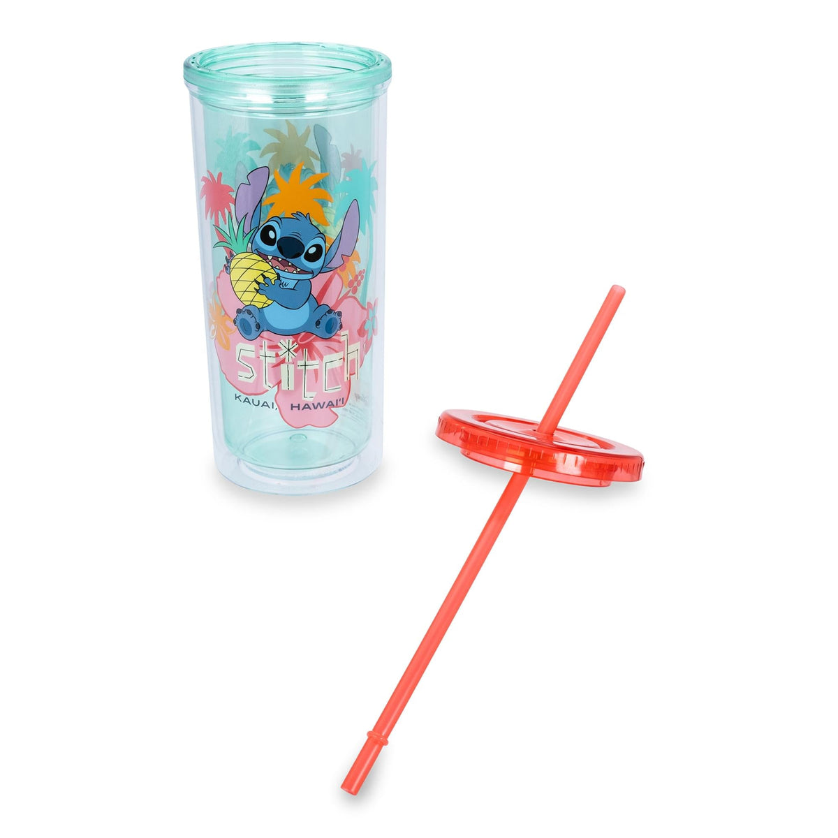 Disney Lilo & Stitch "Kauai, Hawaii" Tropical Carnival Cup with Lid and Straw