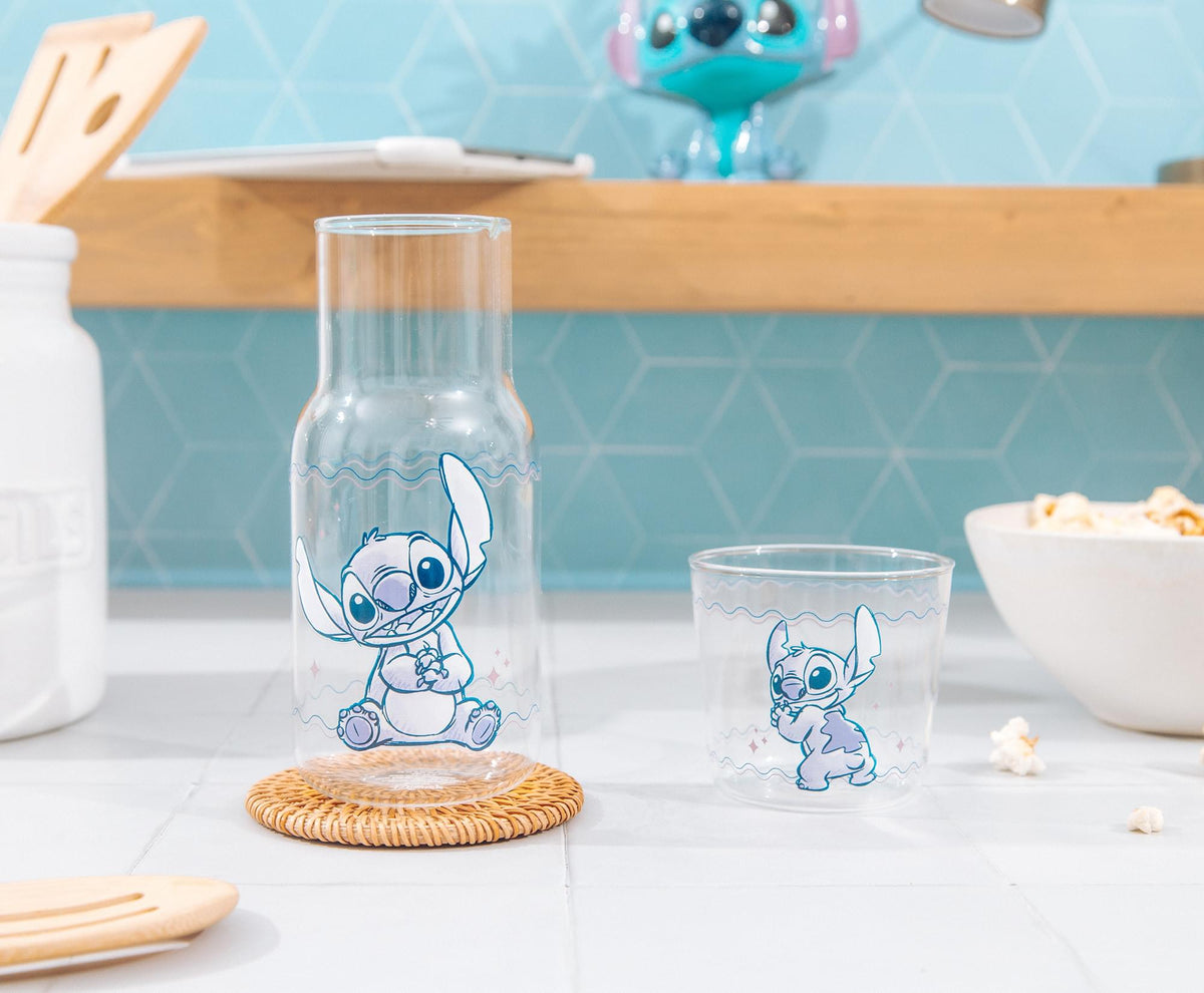 Disney Lilo & Stitch 18-Ounce Glass Pitcher and 8-Ounce Cup