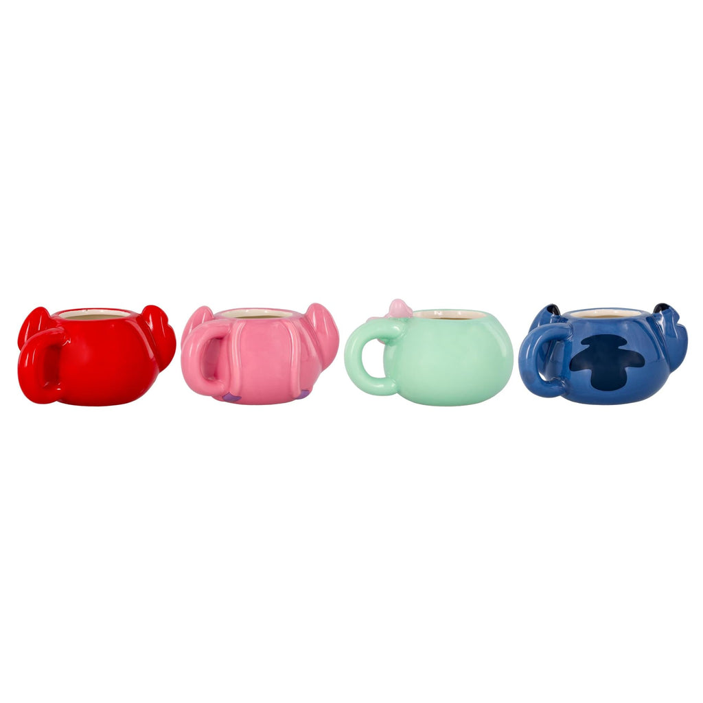 Disney Lilo & Stitch Characters 2-Ounce Sculpted Ceramic Mini Mugs | Set of 4