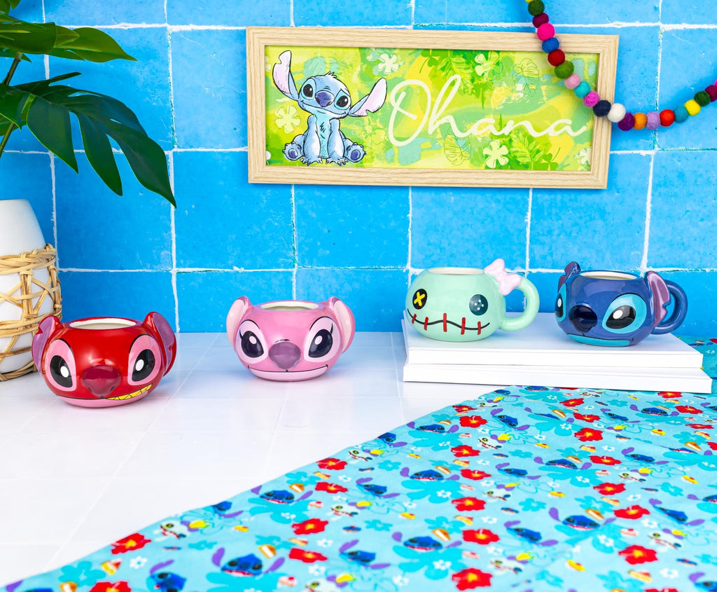 Disney Lilo & Stitch Characters 2-Ounce Sculpted Ceramic Mini Mugs | Set of 4